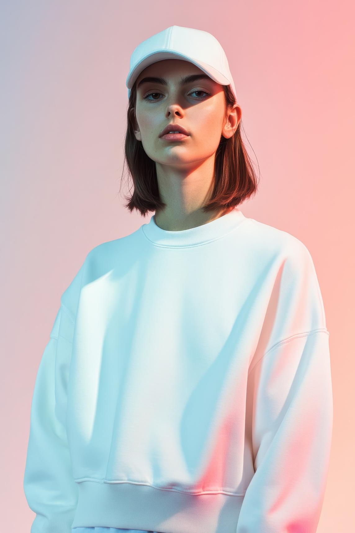 Sudadera blanca con modelo